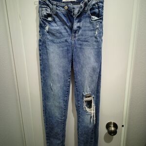 Distressed Blue Jeans